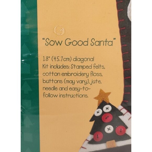 Bucilla Alma Lynne 83798 Holiday Felt Stocking Santa Kit Vintage 1997 NEW - Picture 6 of 7